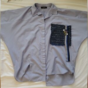 Stylish Blue Button-Up Shirt